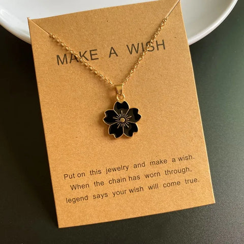 Flower Necklace for Girl Summer Fashion Cute Lovely Choker Necklace Golden Color Link Chain Statement Jewelry Wholesale