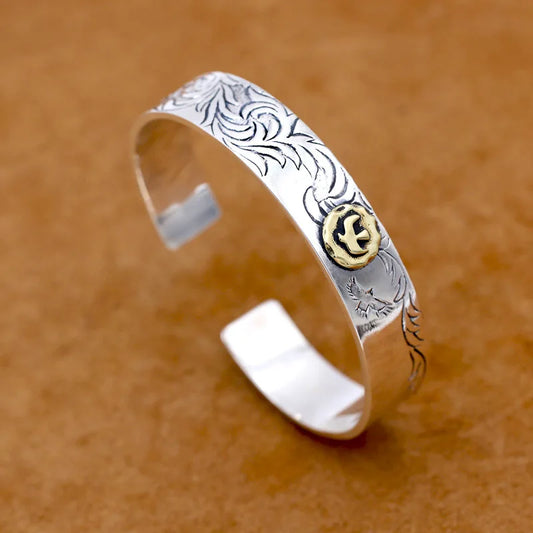 S925 sterling silver ornament vintage Thai silver bracelet