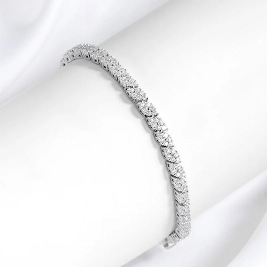 Smyoue 18K Plated All Moissanite Tennis Bracelet f