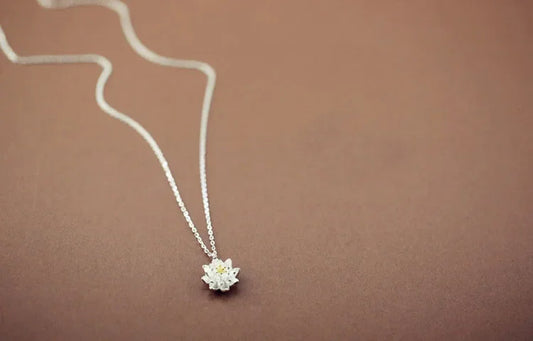 925 Sterling Silver lotus  Necklaces & Pendants For Women High Quality Sterling-silver-jewelry