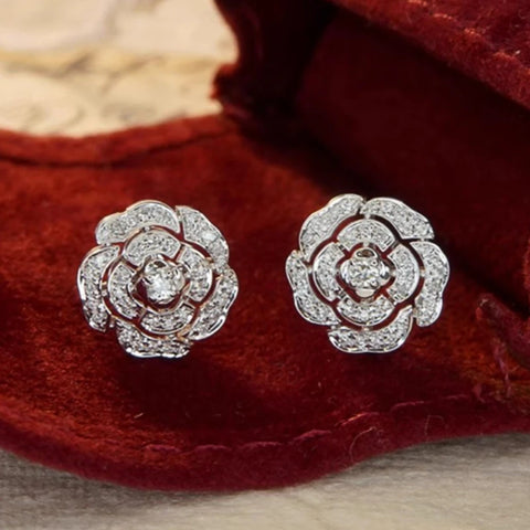 Huitan Graceful Flower Stud Earrings