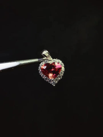 KJJEAXCMY S925 Sterling Silver Natural near Full Clarity Brazilian Tourmaline Women's Necklace Pendant Birthday Wedding Gift