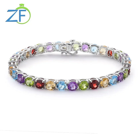 GZ ZONGFA Original 925 Sterling Silver Tennis Bracelet