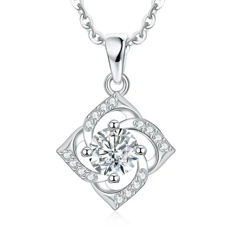 1.2CT Moissanite Necklaces for Women 925 Sterling Silver Diamond Lucky Clover Pendants Necklaces Fine Jewelry Wholesale Colar