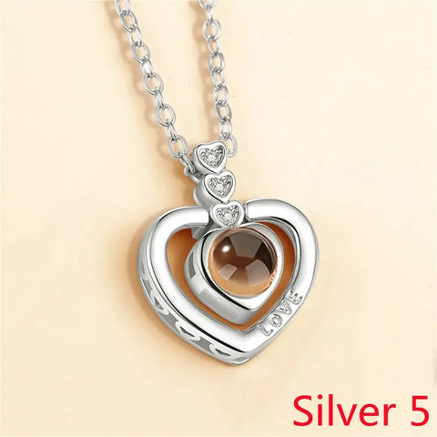 New Fashion Unisex Titanium Steel Necklace Heart Shaped Photo Picture Locket Lover Friend Pendant Chain Jewelry Accessoires