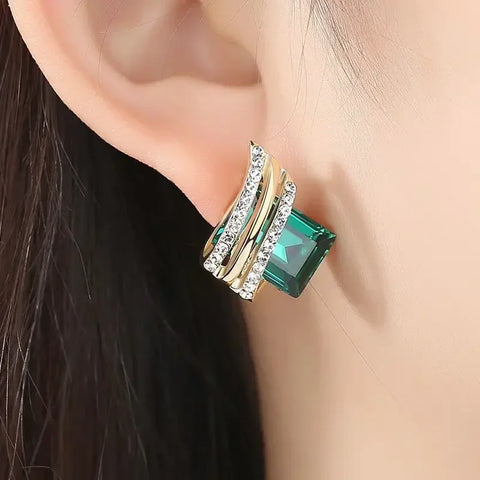 Fashion Gold-plated Zircon Earrings Crystal Earrings