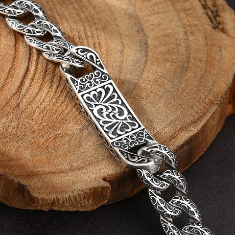 S925 Sterling Silver Punk Style Cuba Bracelet