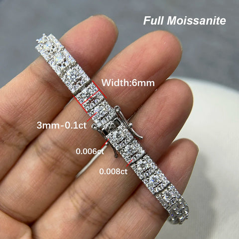 BXINY Luxury Full Moissanite Bracelet