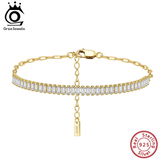 ORSA JEWELS Solid Silver Tennis Bracelet