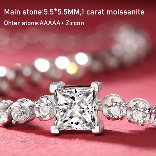 Smyoue 5.5*5.5mm Princess Cut 18k Moissanite
