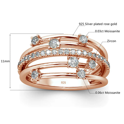 Szjinao Brand Trendy  Moissanite Ring - BOLEVARD RING