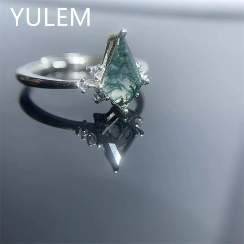 YULEM Natural Kite Moss Agate Ring - BOLEVARD RING