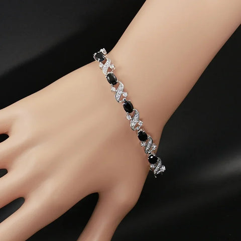 Graceful Green Crystal Leaf Bracelet