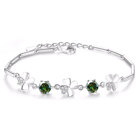 Butterflykiss Four Leaf Clover  Moissanite Bracelet