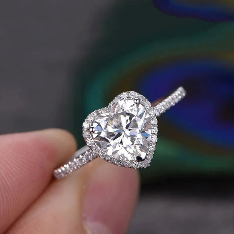 Luxury Silver Color Heart Ring - BOLEVARD RING