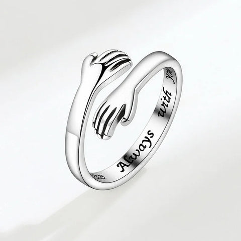 Romantic Heart Hand Hug Ring