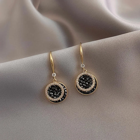 Korean Style Black Zircon Stud Earring