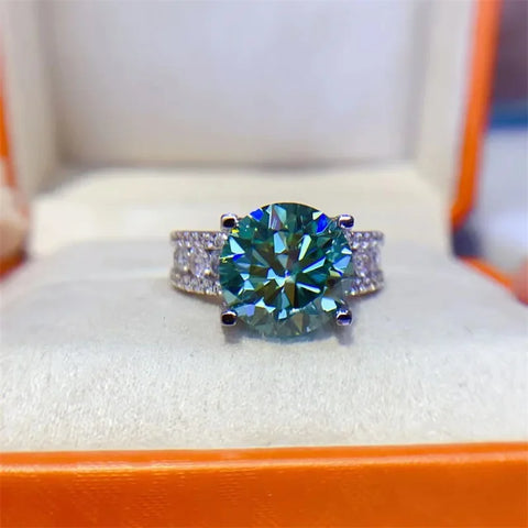 FEOBUR 2/3/5CT Green Moissanite Rings