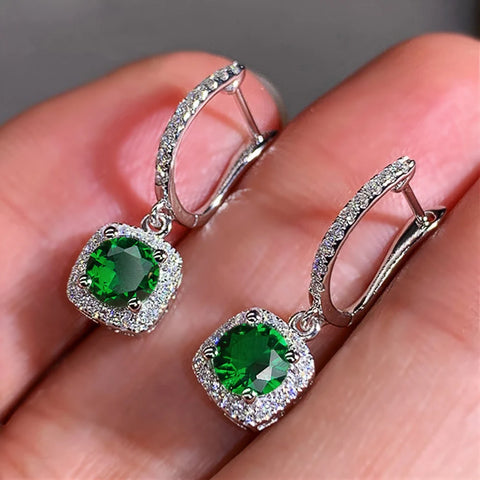 Huitan New Trendy Square Shape Drop Earrings