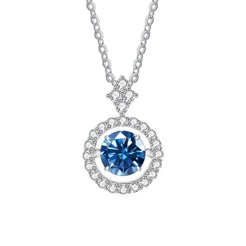 JoyceJelly 1CT Moissanite Diamond Necklace S925 Sterling Silver Beating Heart Pendant Clavicle Chain VVS D Color 3EX Cut Round