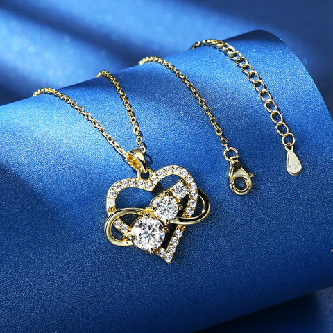 Moissanite Infinite Love Heart Pendant Necklace