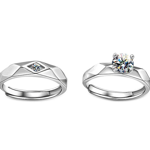 New Simple Couple Rings Silver
