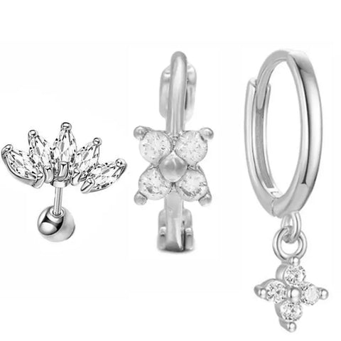 Cubic Zirconia Chain Hoop Earring