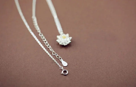 925 Sterling Silver lotus  Necklaces & Pendants For Women High Quality Sterling-silver-jewelry
