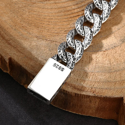 S925 Sterling Silver Punk Style Cuba Bracelet