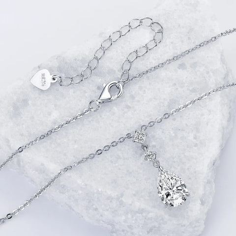 OXTAO 7x10mm 2.0ct Adjustable Water Drop Shape Moissanite Pendant Necklace Women's 925 Sterling Silver Luxury Jewelry Party Gift