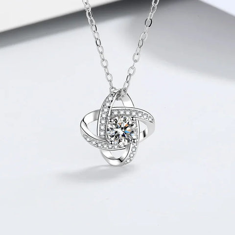 Eternity Fashion Zircon Love Knot Pendant Necklace