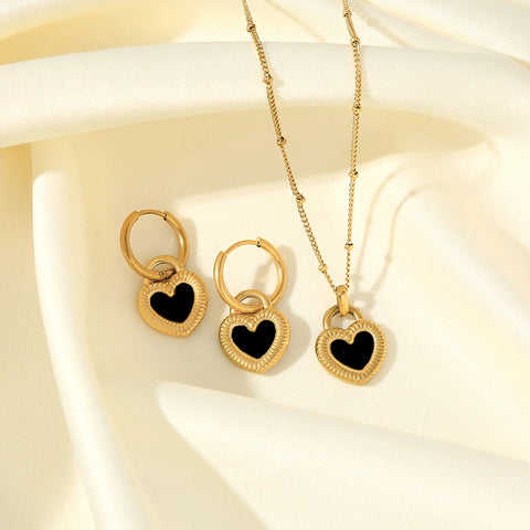 EILIECK 316L Stainless Steel Star Flower Bear Necklace Earrings