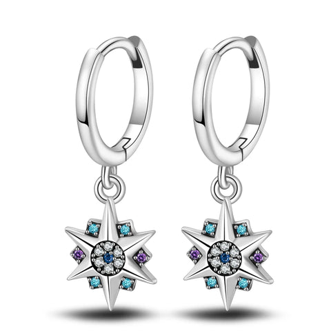 Women's 925 Sterling Silver Snowflake  Earrings
