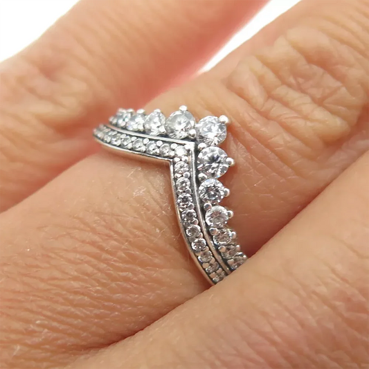 Princess Wish Crown Moissanite Engagement Rings
