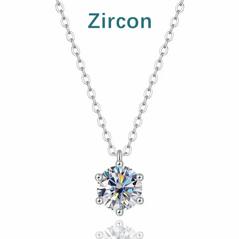 2.0ct VVS1 D Color Moissanite Necklace 925 Soild Sterling Sliver Chain with Certificate Fine Jewelry for Woman Jewelry