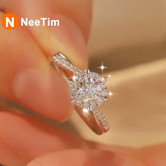 NeeTim 0.5/1CT Moissanite Diamond Rings