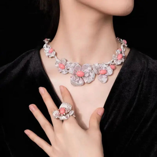 ZOCA Luxury Genuine 925 Silver Caliber Women's Jewelry Set Necklaces with Comments
