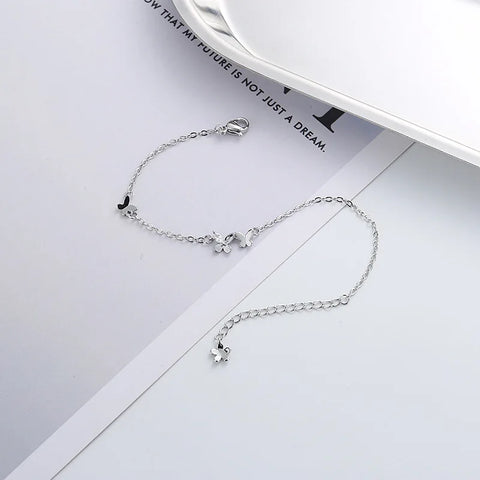 VENTFILLE 925 Silver Diamond-Studded Butterfly Bracelet