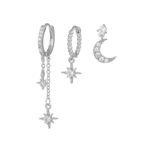 Cubic Zirconia Chain Hoop Earring