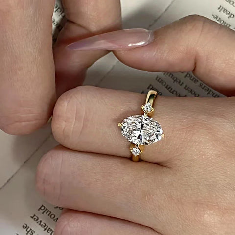 BXINY GRA Certified 2CT Moissanite Ring