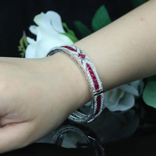 Luxury 925 Sterling Silver Created Pink sapphire