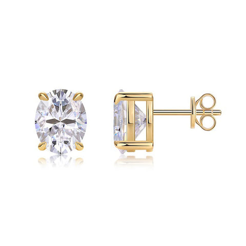 1-4ct Oval Cut Moissanite Stud Earring