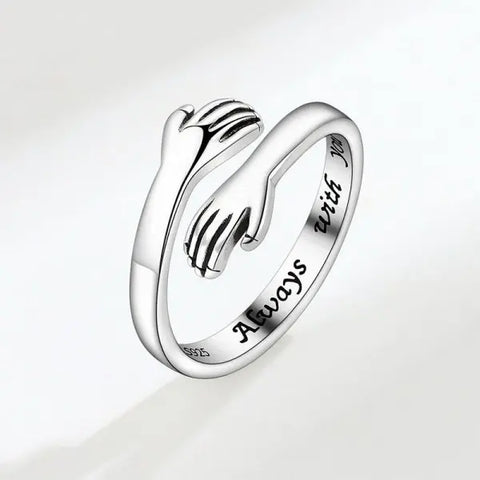 Romantic Heart Hand Hug Ring