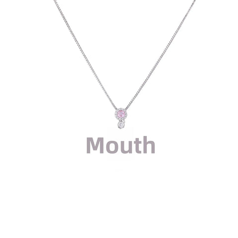 Women's Luxury Minimalist Square Pink Zirconia Pendant Necklace Fashionable Versatile Personalized Design Sugar Cube Necklace