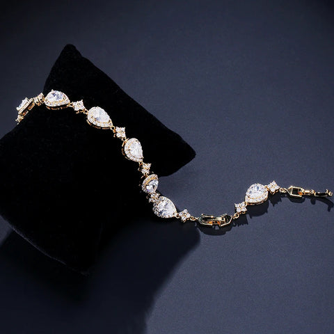Geometric Water Drop CZ Bracelet