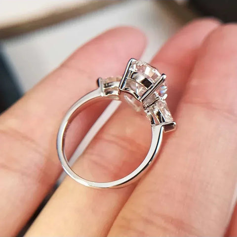 3ct Waterdrop Shape High Carbon Diamond Rings