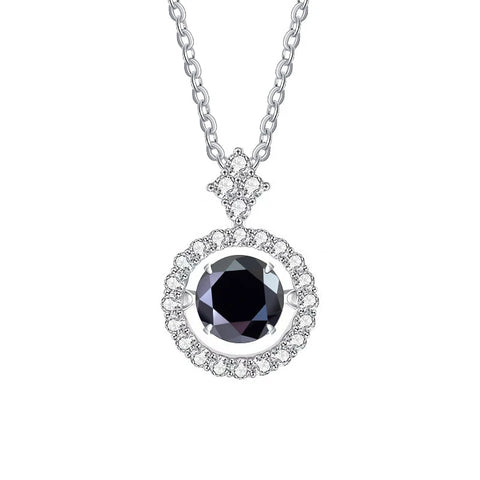 JoyceJelly 1CT Moissanite Diamond Necklace S925 Sterling Silver Beating Heart Pendant Clavicle Chain VVS D Color 3EX Cut Round
