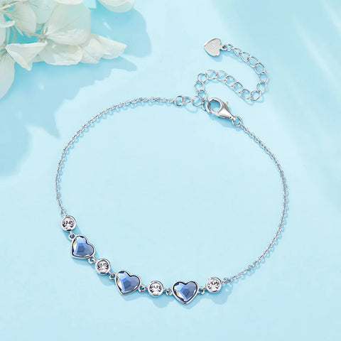 Luxury 925 Sterling Silver Blue Heart