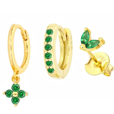 Cubic Zirconia Chain Hoop Earring