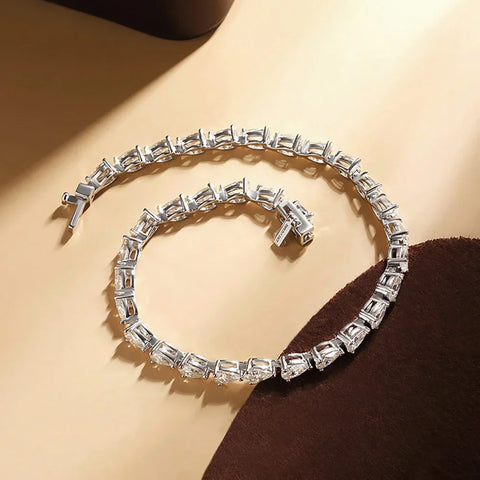 Pear Cut All Moissanite Diamond Bracelet